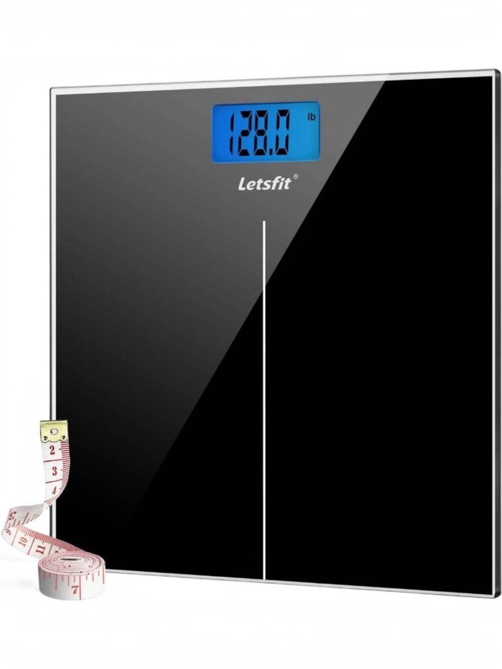 Letsfit EB5636H Digital Bathroom Weight Scale Black LCD Weight Trend 400 lb Used